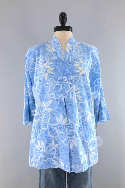 Vintage Sky Blue Asian Tunic-ThisBlueBird