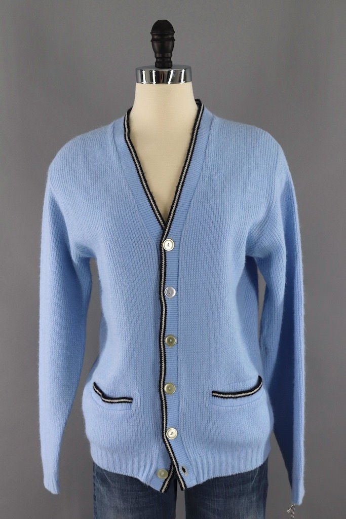 Vintage Sky Blue Cardigan Sweater-ThisBlueBird - Modern Vintage