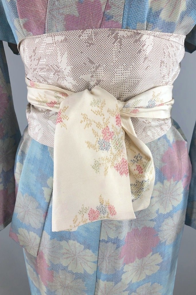 Vintage Sky Blue Floral Kimono Robe-ThisBlueBird - Modern Vintage