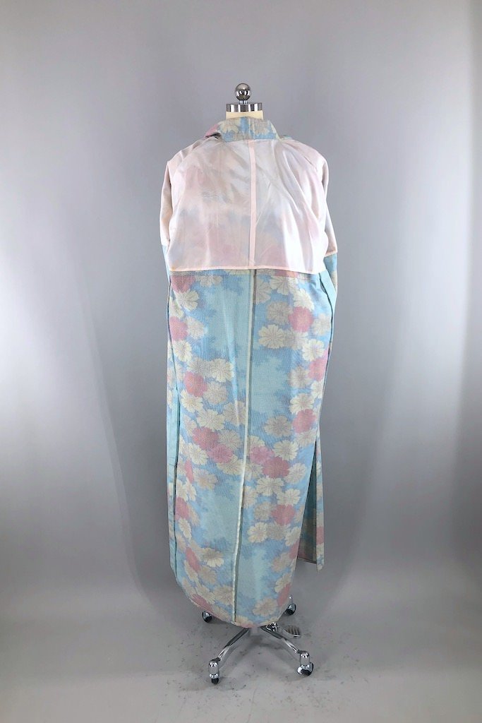 Vintage Sky Blue Floral Kimono Robe-ThisBlueBird - Modern Vintage
