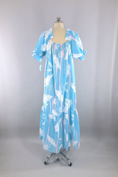 Vintage Sky Blue Hawaiian Dress-ThisBlueBird - Modern Vintage