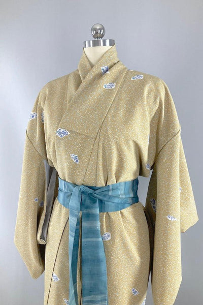 Vintage Stone & Aqua Kimono-ThisBlueBird