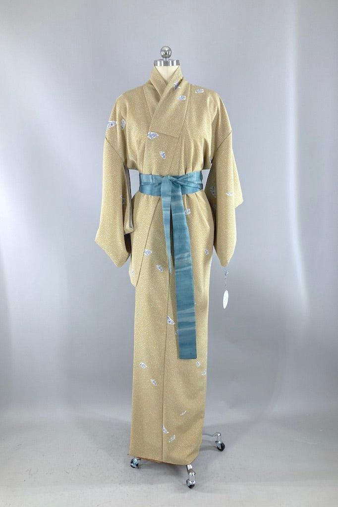 Vintage Stone & Aqua Kimono-ThisBlueBird
