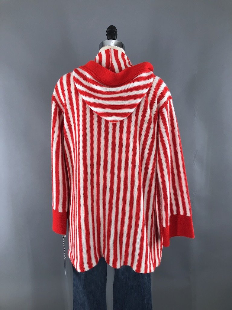 Vintage Striped Cardigan Hoodie-ThisBlueBird - Modern Vintage