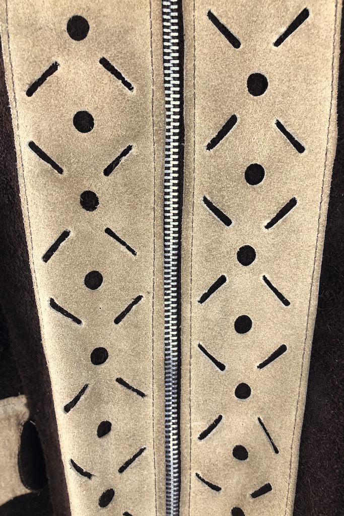 Vintage Suede Leather Cape Poncho Hippie Jacket-ThisBlueBird - Modern Vintage