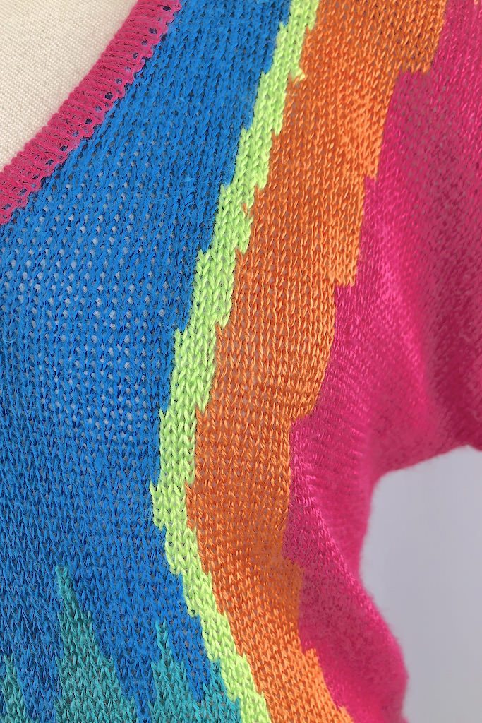 Vintage Summer Rainbow Knit Top-ThisBlueBird - Modern Vintage