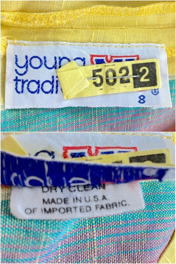 Vintage Summer Yellow Striped Tunic-ThisBlueBird