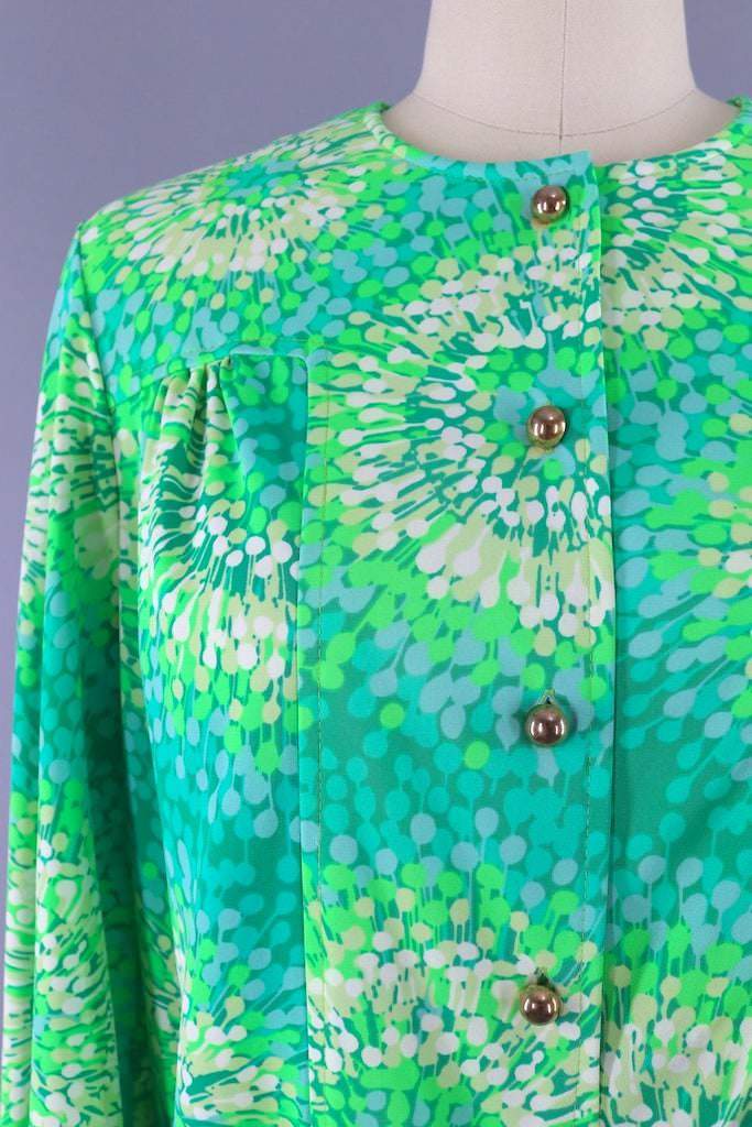 1980s Vintage Swim Coverup Cardigan Blouse / Catalina Swimwear-ThisBlueBird - Modern Vintage
