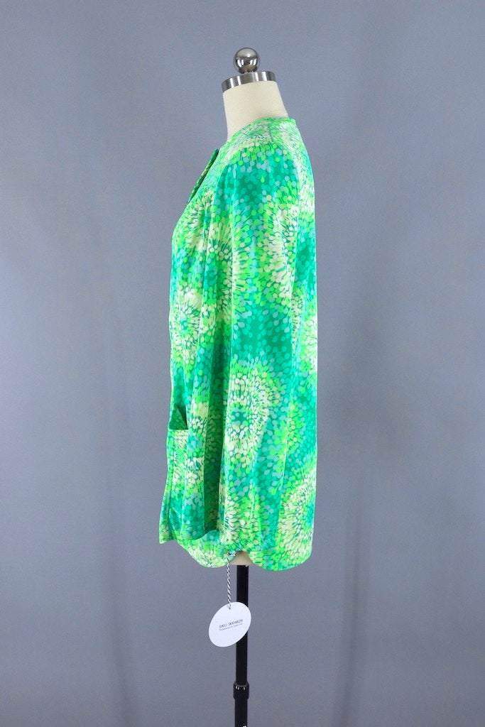 1980s Vintage Swim Coverup Cardigan Blouse / Catalina Swimwear-ThisBlueBird - Modern Vintage