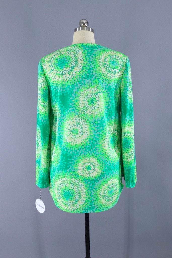 1980s Vintage Swim Coverup Cardigan Blouse / Catalina Swimwear-ThisBlueBird - Modern Vintage