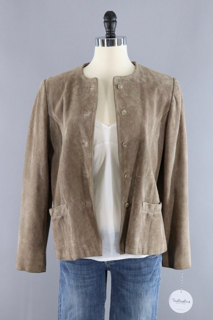 Vintage 1970s Country Miss Tan Suede Jacket - ThisBlueBird