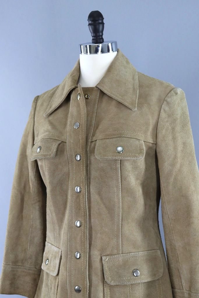 Vintage Tan Suede Jacket-ThisBlueBird - Modern Vintage