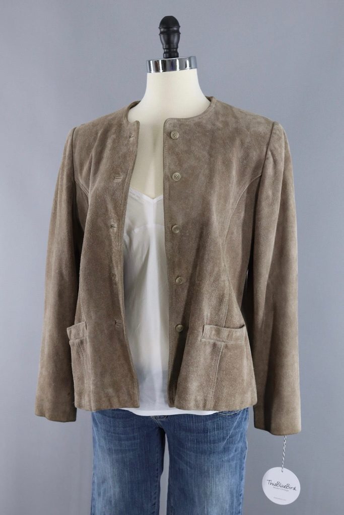 Vintage 1970s Country Miss Tan Suede Jacket - ThisBlueBird