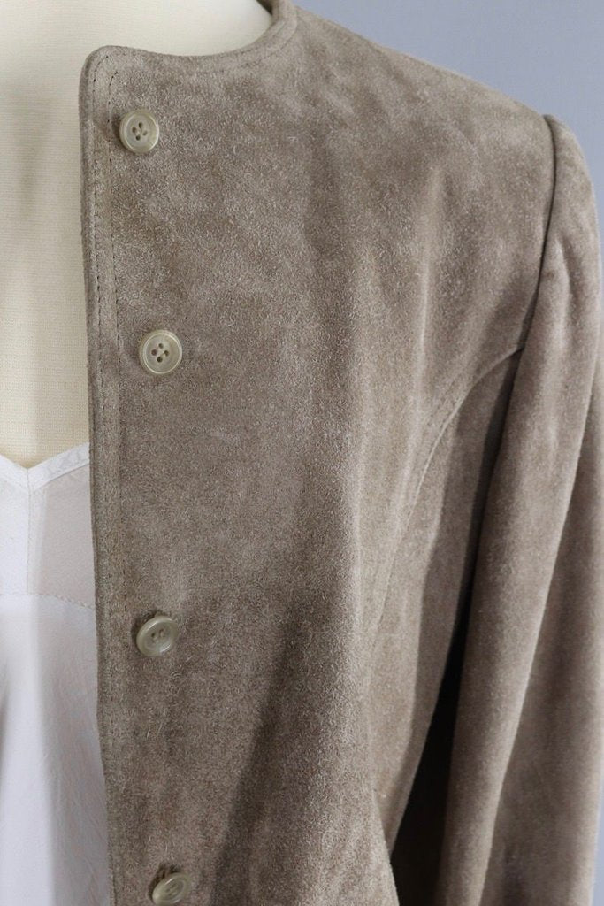 Vintage 1970s Country Miss Tan Suede Jacket - ThisBlueBird