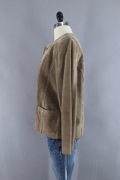 Vintage 1970s Country Miss Tan Suede Jacket - ThisBlueBird