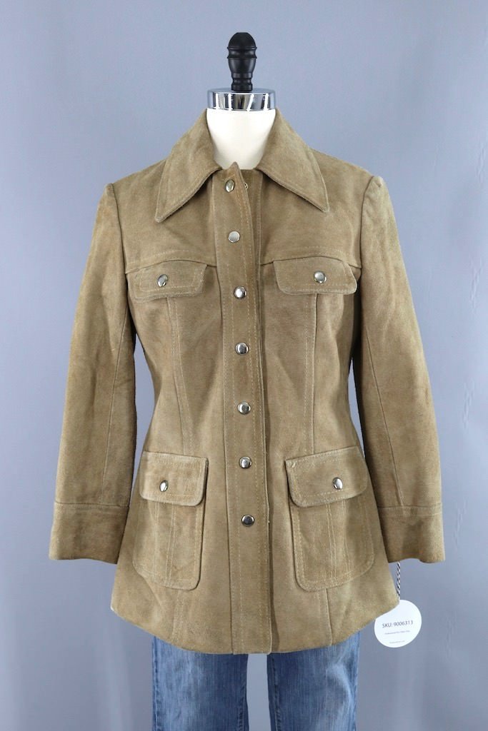 Vintage Tan Suede Jacket-ThisBlueBird - Modern Vintage