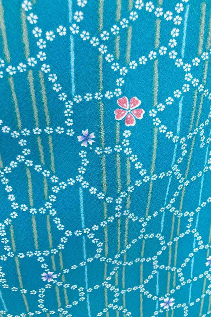 Vintage Teal Floral Kimono Robe-ThisBlueBird