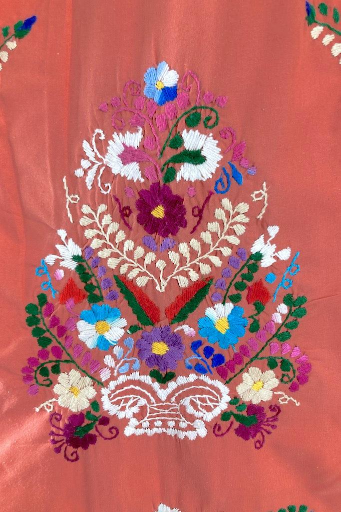 Vintage Terra Cotta Mexican Embroidered Dress ThisBlueBird Vintage Terra Cotta Mexican Embroidered Dress ThisBlueBird