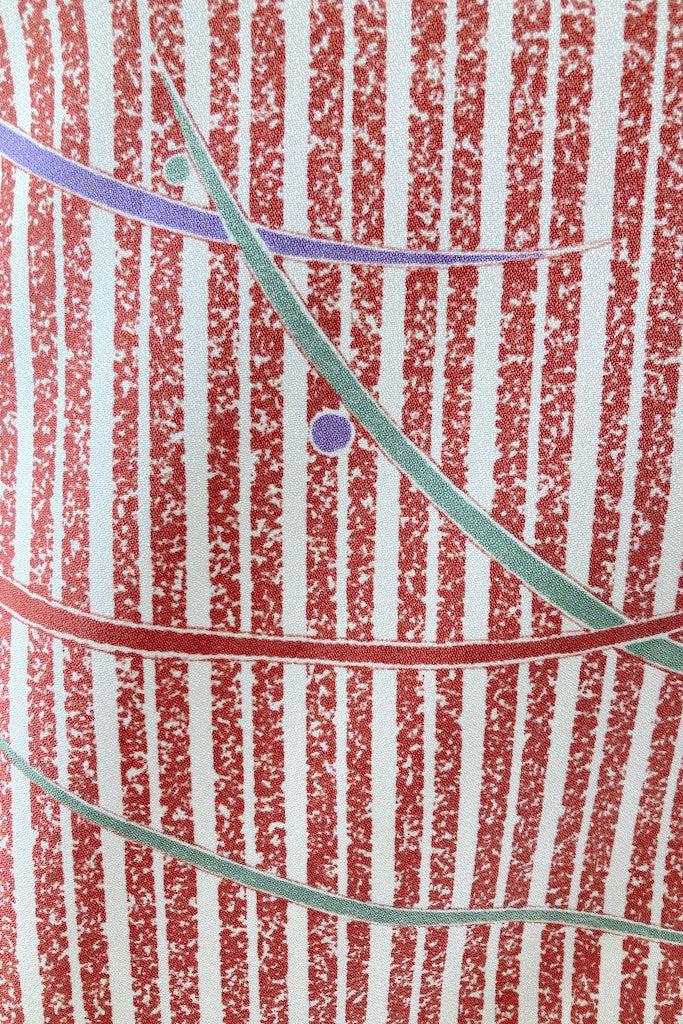Vintage Terra Cotta Stripes Kimono Robe-ThisBlueBird