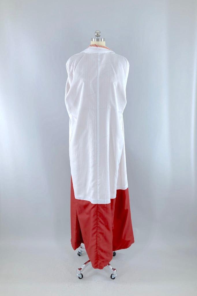 Vintage Terra Cotta Stripes Kimono Robe-ThisBlueBird