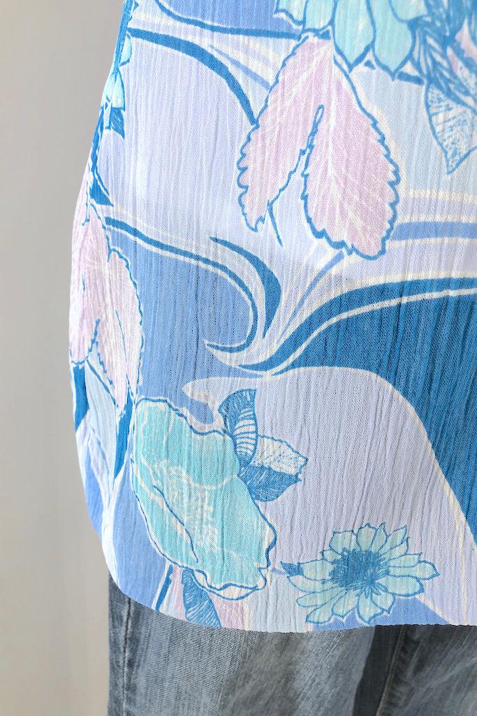 Vintage Tessuti Blue Floral Blouse-ThisBlueBird