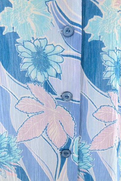Vintage Tessuti Blue Floral Blouse-ThisBlueBird