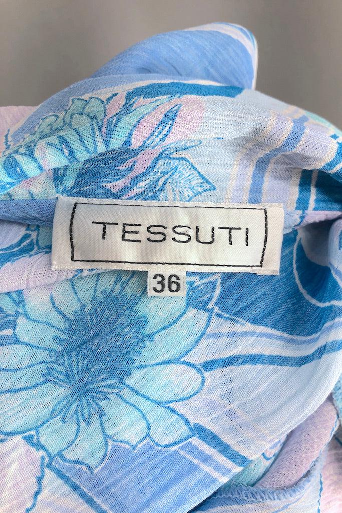 Vintage Tessuti Blue Floral Blouse-ThisBlueBird