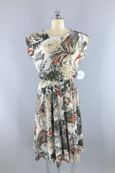 Vintage Tropical Print Dress-ThisBlueBird - Modern Vintage