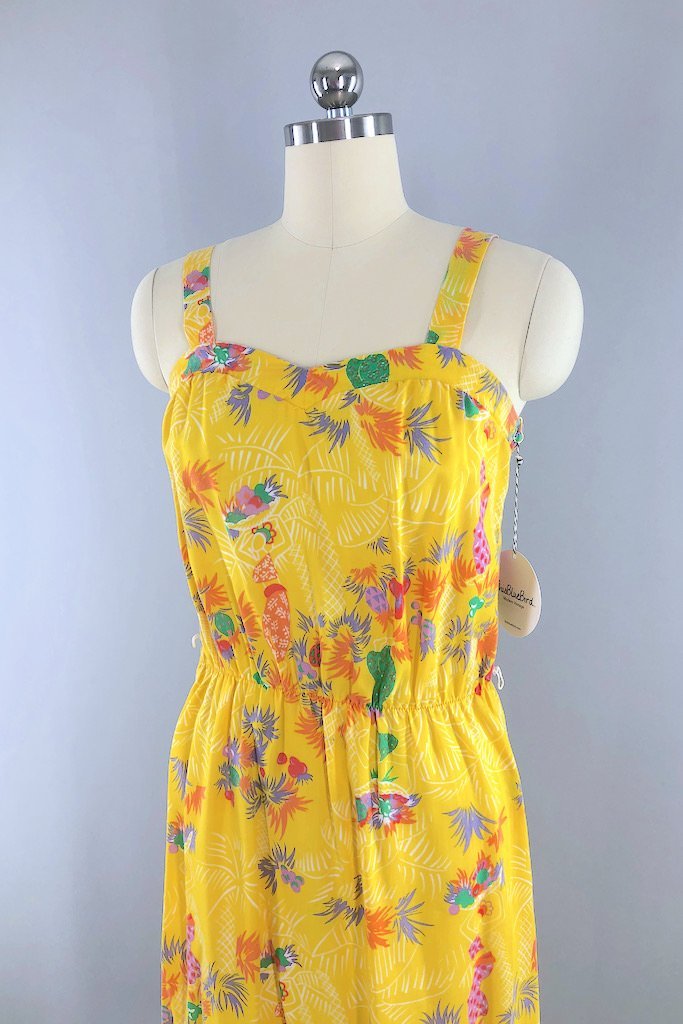 Vintage Tropical Print Sundress-ThisBlueBird - Modern Vintage