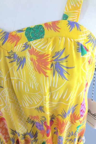 Vintage Tropical Print Sundress-ThisBlueBird - Modern Vintage