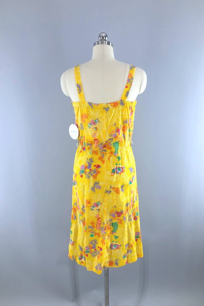 Vintage Tropical Print Sundress-ThisBlueBird - Modern Vintage