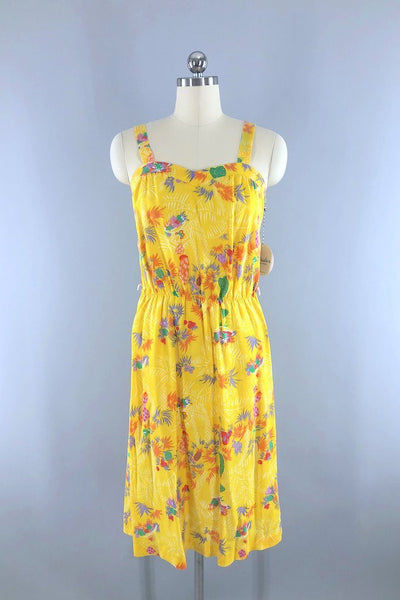 Vintage Tropical Print Sundress-ThisBlueBird - Modern Vintage
