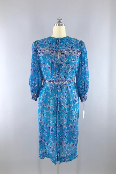 Vintage Turquoise Sequined Sari Robe-ThisBlueBird