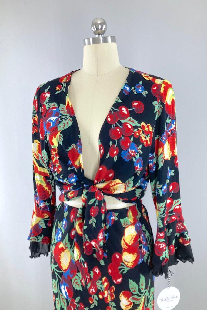 Vintage Two Piece Novelty Print Dress-ThisBlueBird