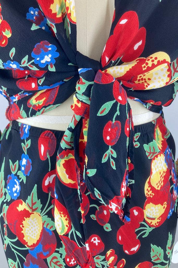 Vintage Two Piece Novelty Print Dress-ThisBlueBird
