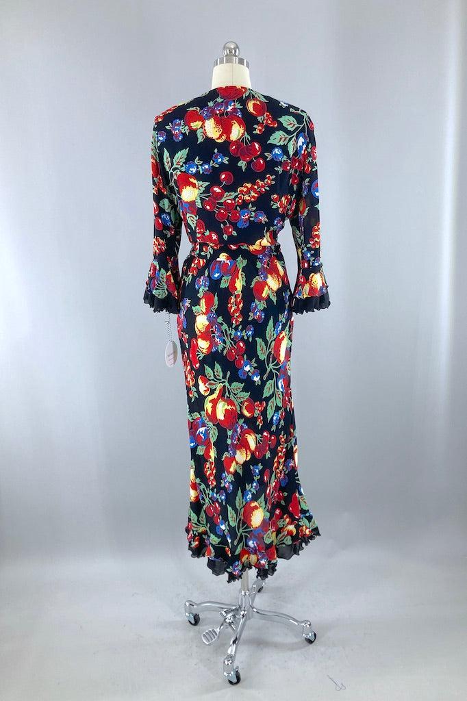 Vintage Two Piece Novelty Print Dress-ThisBlueBird