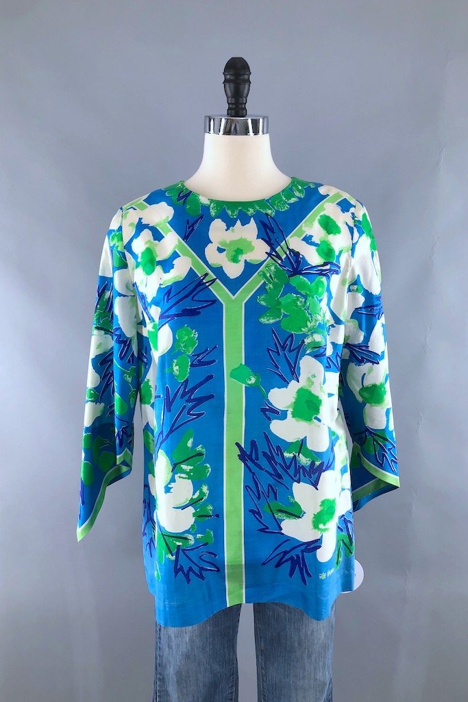 Vintage Vera Neumann Silk Blouse-ThisBlueBird - Modern Vintage