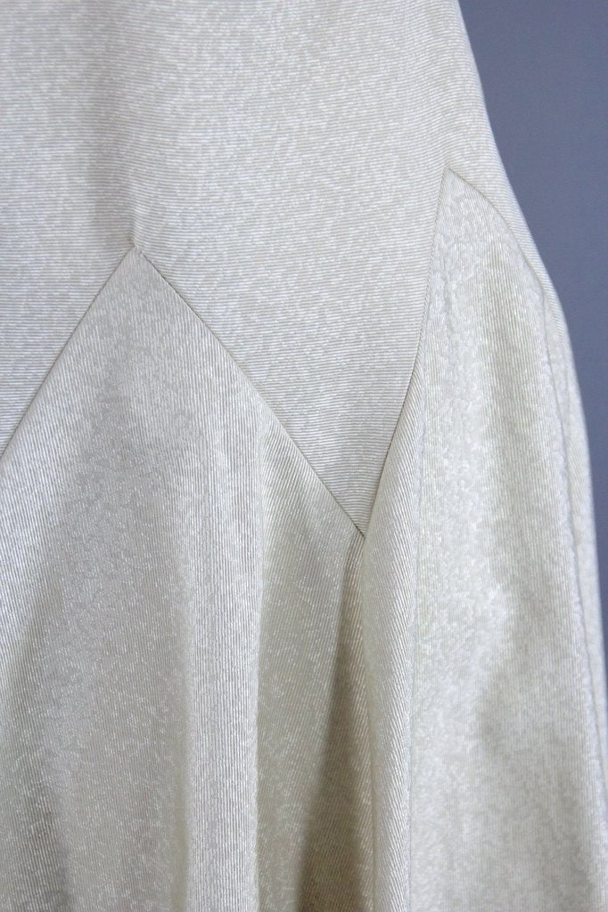 Vintage 1950s White Cocktail Party Dress / Wedding Reception-ThisBlueBird