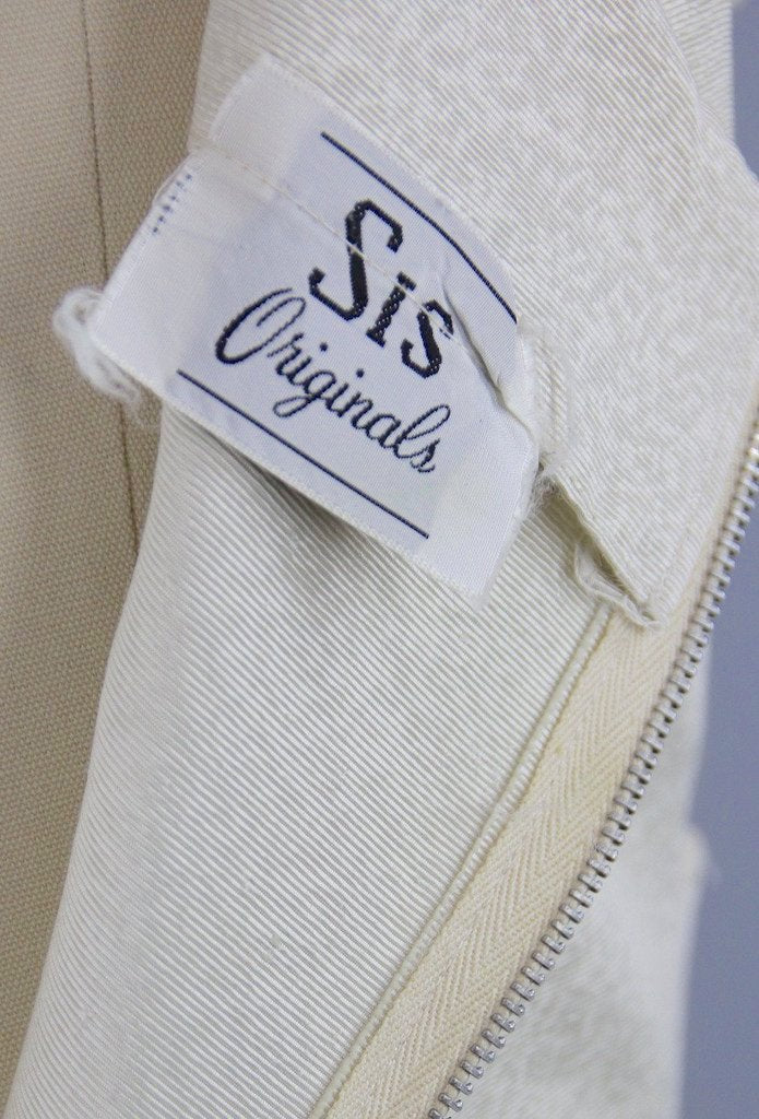 Vintage 1950s White Cocktail Party Dress / Wedding Reception-ThisBlueBird