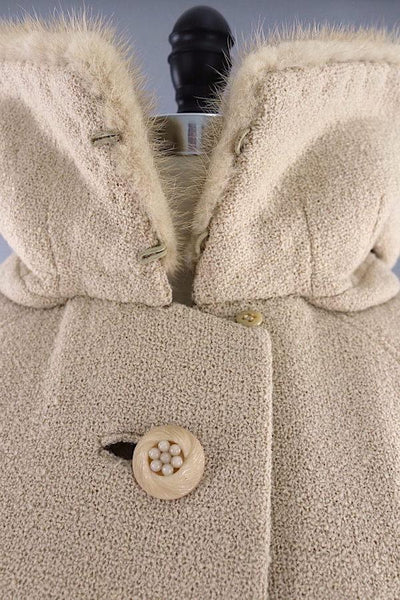 Vintage Winter Coat with Blonde Mink Fur Collar - ThisBlueBird