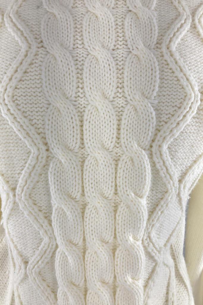 Vintage Winter White Cable Knit Sweater-ThisBlueBird