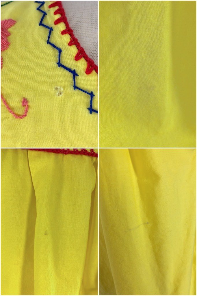 Vintage Yellow Cotton Embroidered Tunic-ThisBlueBird - Modern Vintage