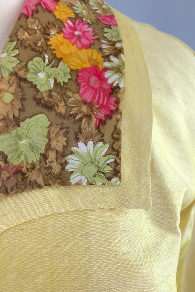 Vintage Yellow Floral Silk Jacket-ThisBlueBird - Modern Vintage