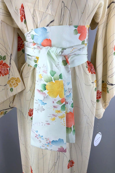 Vintage Yellow Rose Kimono Robe-ThisBlueBird - Modern Vintage
