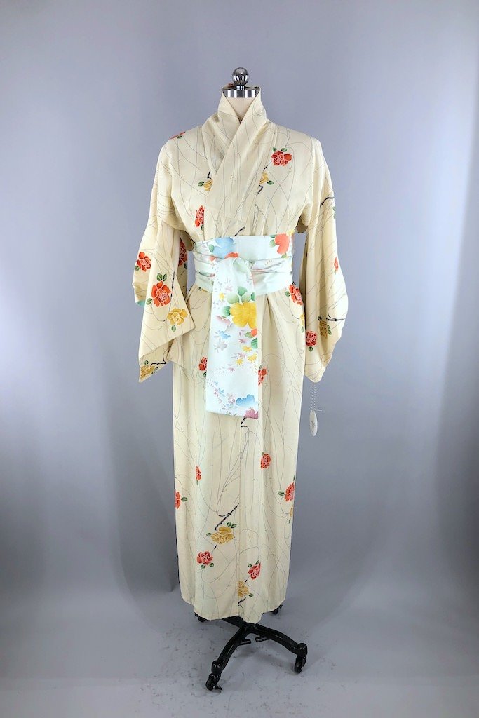 Vintage Yellow Rose Kimono Robe-ThisBlueBird - Modern Vintage
