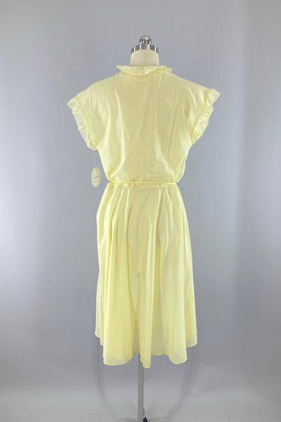 Vintage Yellow Swiss Dot Summer Dress-ThisBlueBird