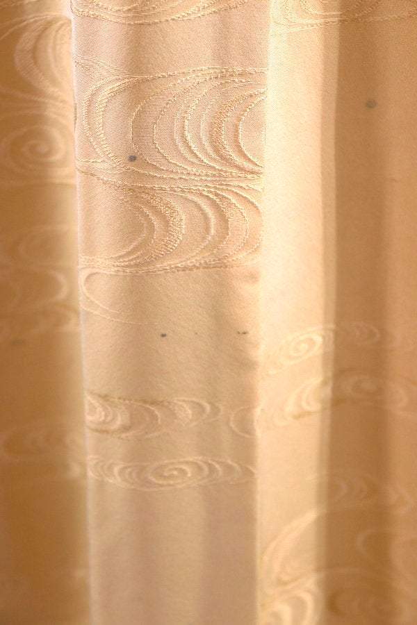 Vintage Silk Kimono Robe / Buttery Yellow Waves-ThisBlueBird