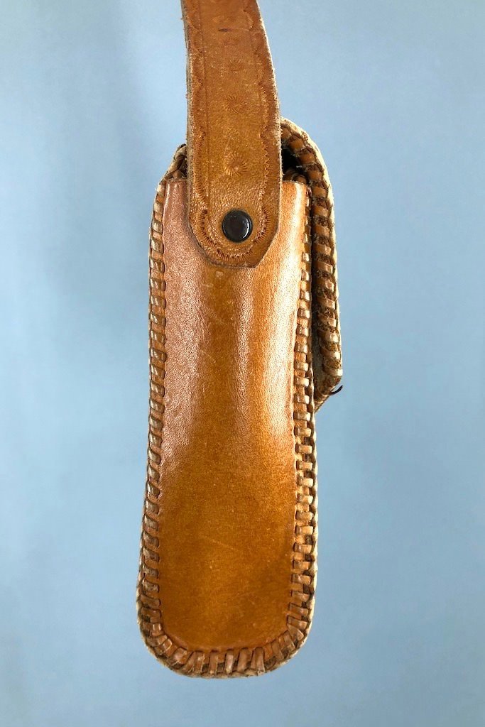 Vintaged 1930s-40s Tooled Leather Handbag-ThisBlueBird - Modern Vintage
