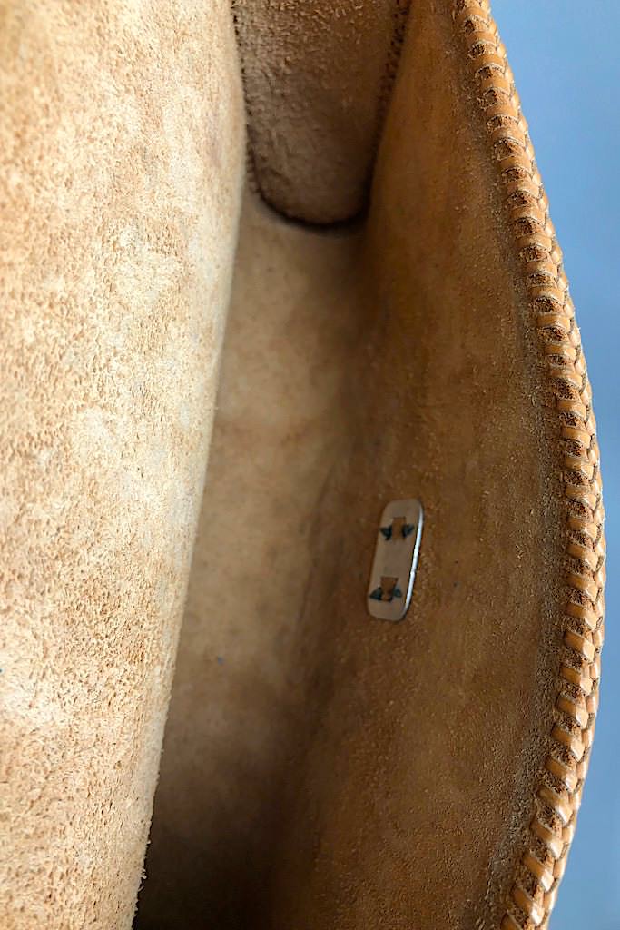 Vintaged 1930s-40s Tooled Leather Handbag-ThisBlueBird - Modern Vintage
