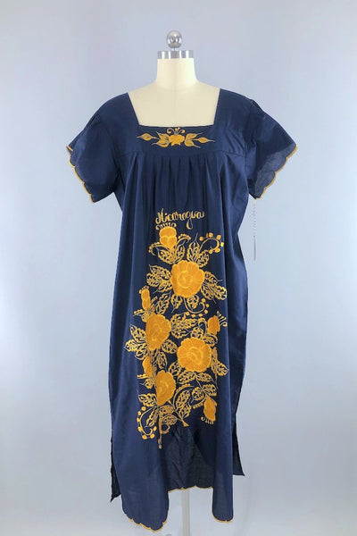 Vtg Embroidered Souvenir Caftan Dress-ThisBlueBird - Modern Vintage